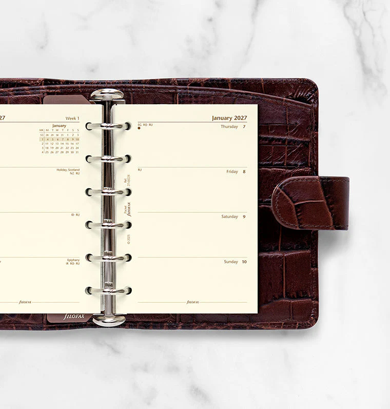 Week On Two Pages Diary - Pocket Cotton Cream 2027 English - Image 2
