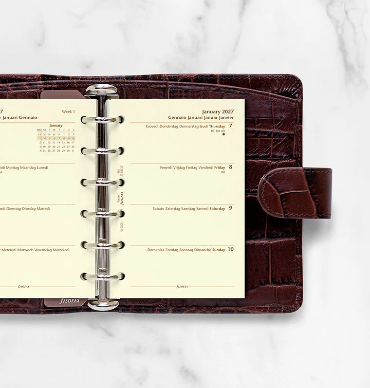 Week On Two Pages Diary - Pocket Cotton Cream 2027 Multilanguage - Image 2