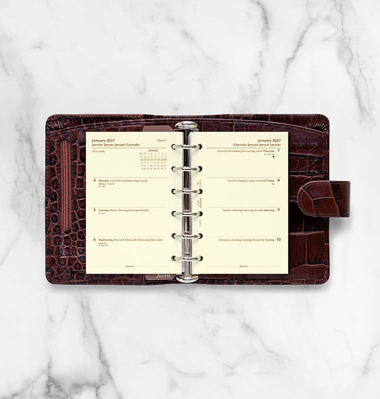 Week On Two Pages Diary - Pocket Cotton Cream 2027 Multilanguage - Image 3