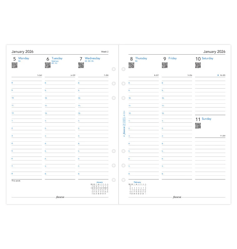 Week On Two Pages Diary With Appointments - A5 2026 English - Recycled Paper - Image 4