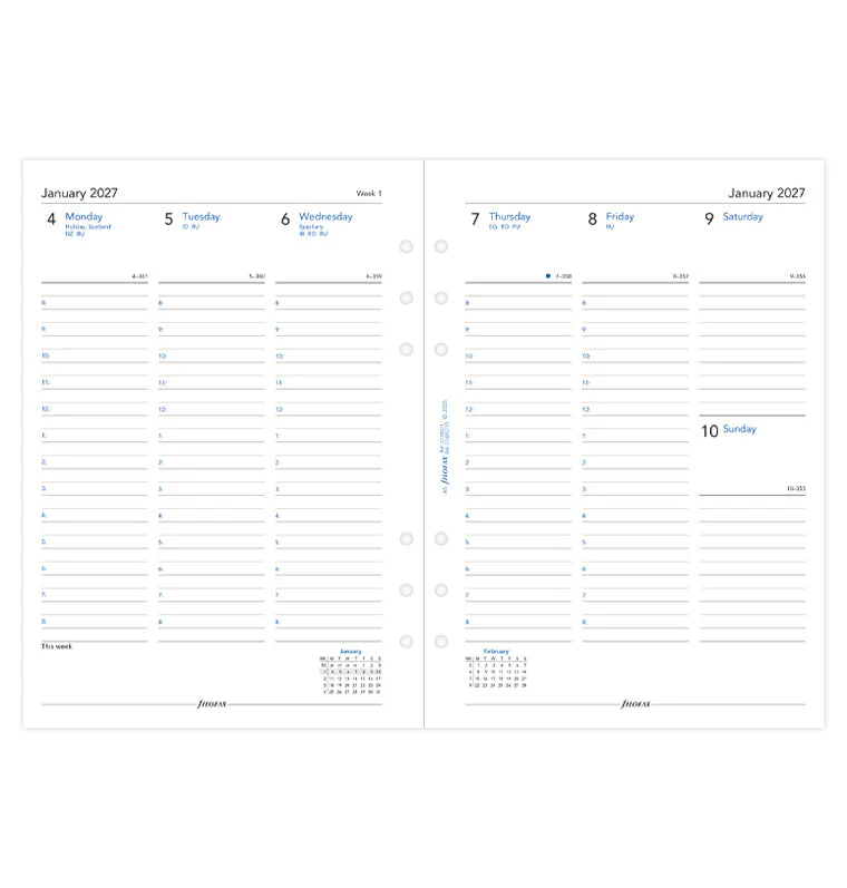 Week On Two Pages Diary With Appointments - A5 2027 English - Recycled Paper - Image 4