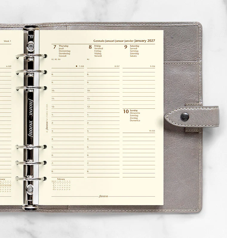 Week On Two Pages Diary With Appointments - A5 Cotton Cream 2027 Multilanguage - Image 2