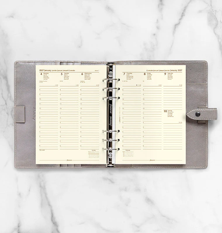 Week On Two Pages Diary With Appointments - A5 Cotton Cream 2027 Multilanguage - Image 3