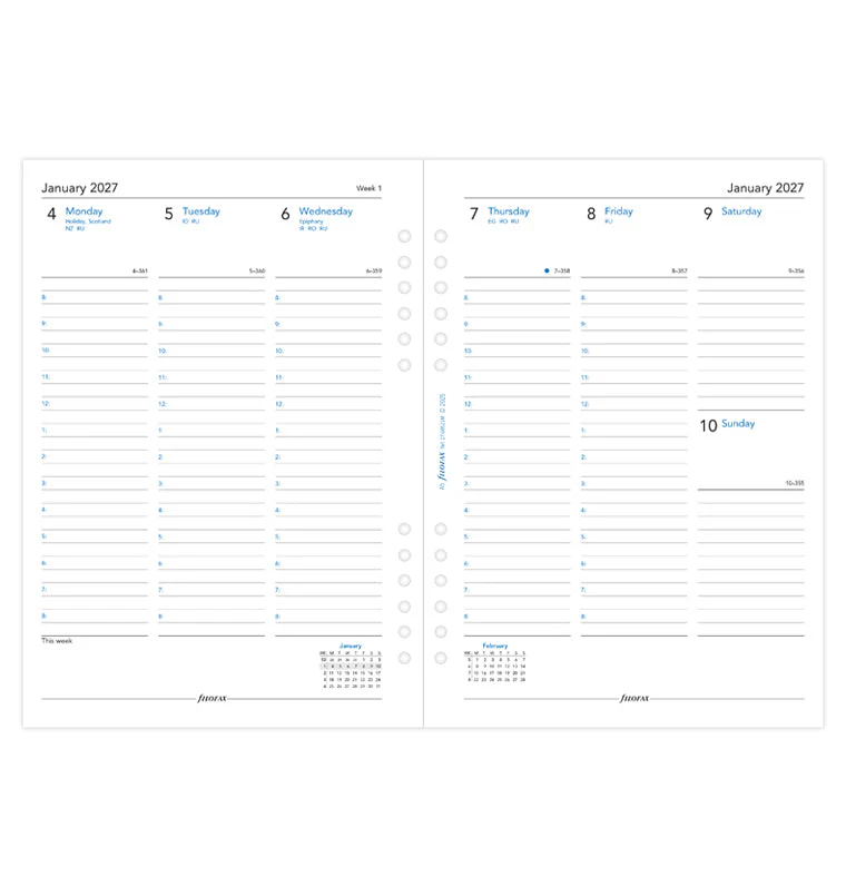 Week On Two Pages Diary With Appointments - A5 Multifit 2027 English - Image 4