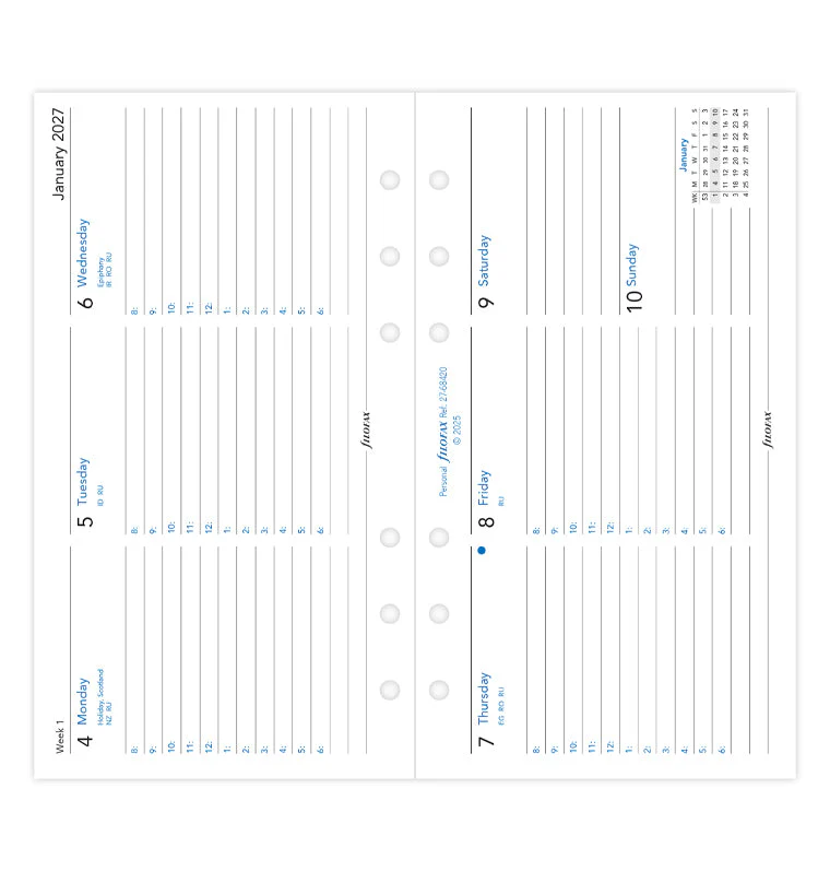 Week On Two Pages Diary With Appointments Horizontal - Personal 2027 English - Image 4