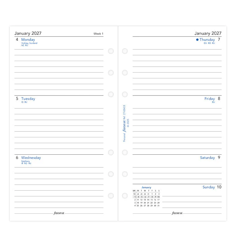Week On Two Pages Lined Diary - Personal 2027 English - Image 4